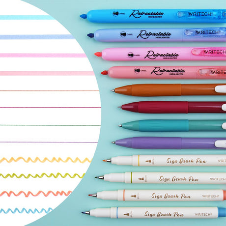 WRITECH 12 Piece Journal Set Mild Tones