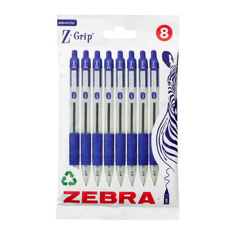 Zebra Z-Grip Ballpoint Set of 8 Medium Tip