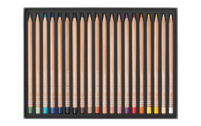 Caran d'Ache Luminance 6901 Professional Permanent Colour Pencil Box of 20 Portrait Colours