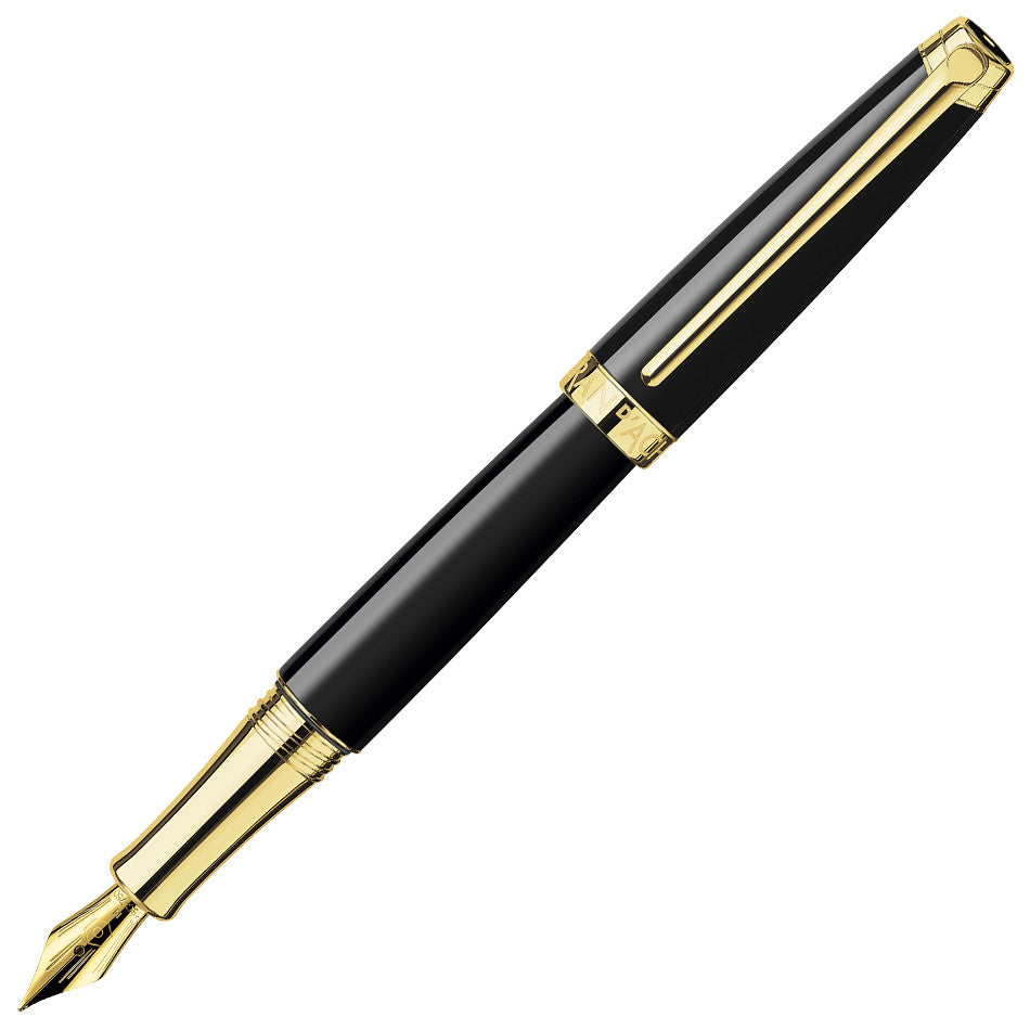 Caran d'Ache Leman Ebony Fountain Pen Gold Trim by Caran d'Ache at Cult Pens