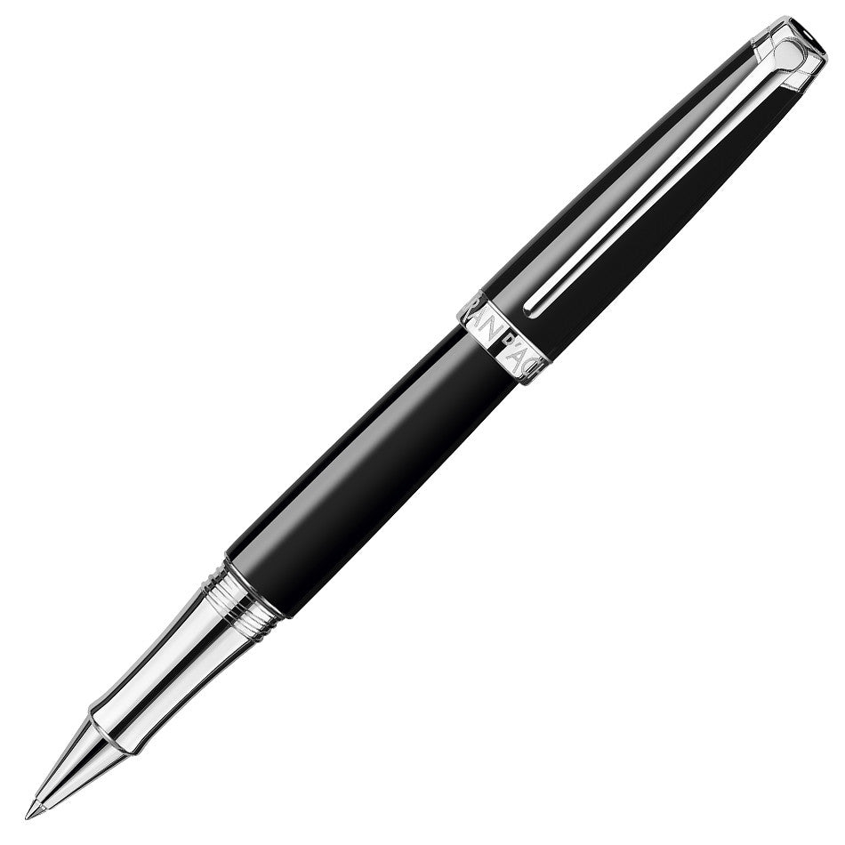 Caran d'Ache Leman Ebony Rollerball Pen Silver Trim by Caran d'Ache at Cult Pens