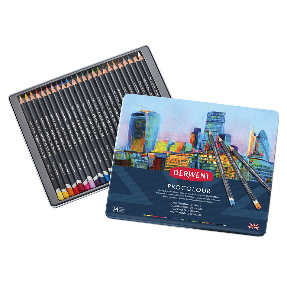 Derwent Procolour Pencil Tin of 24 by Derwent at Cult Pens