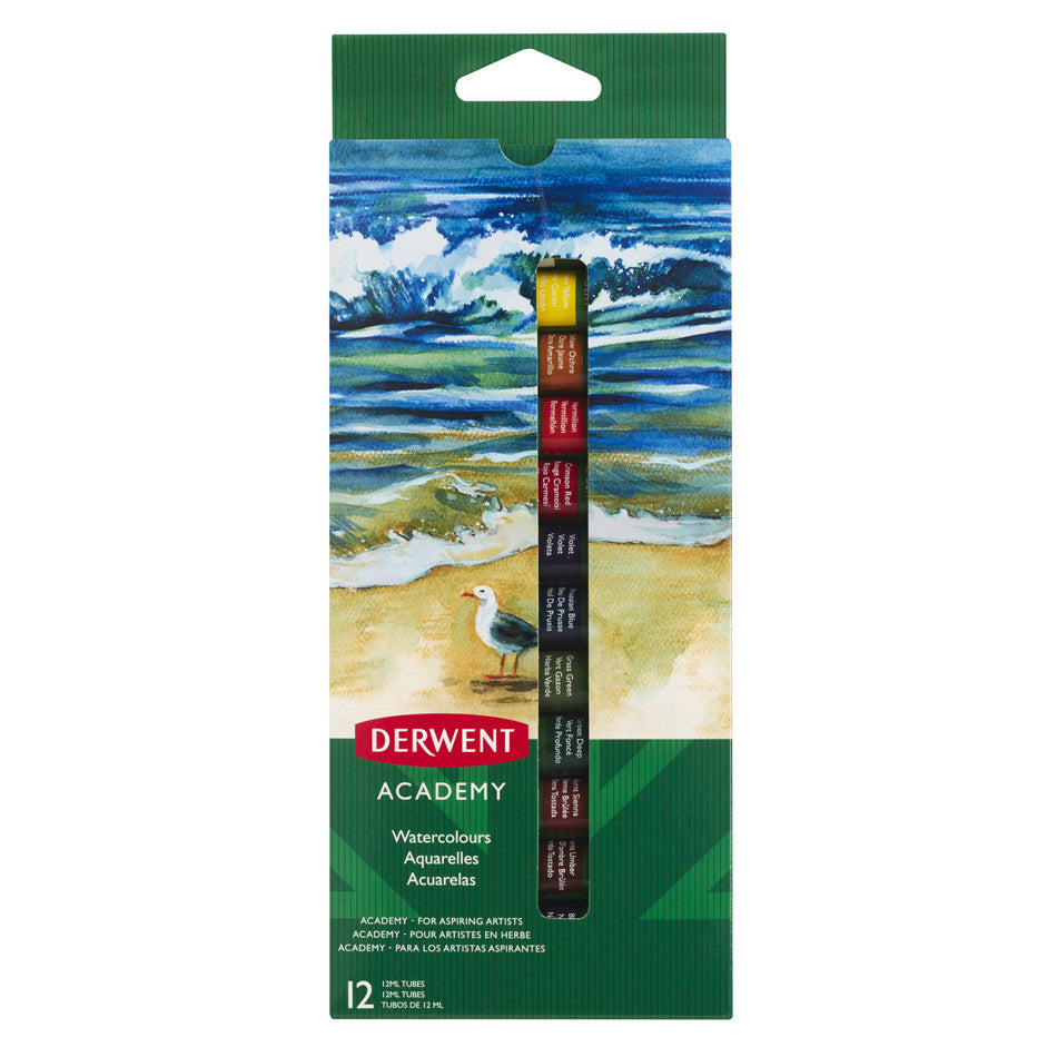 Derwent Academy Watercolour Paints Set of 12 Assorted by Derwent at Cult Pens
