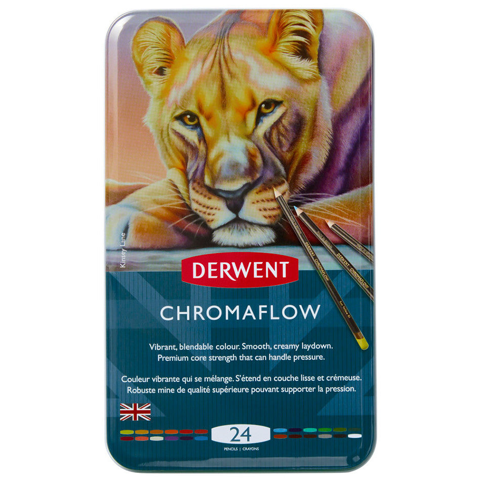 Derwent Chromaflow Coloured Pencils Tin of 24 by Derwent at Cult Pens