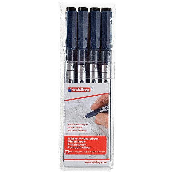 edding 1880 Drawliner Pen Set of 4 Assorted by edding at Cult Pens