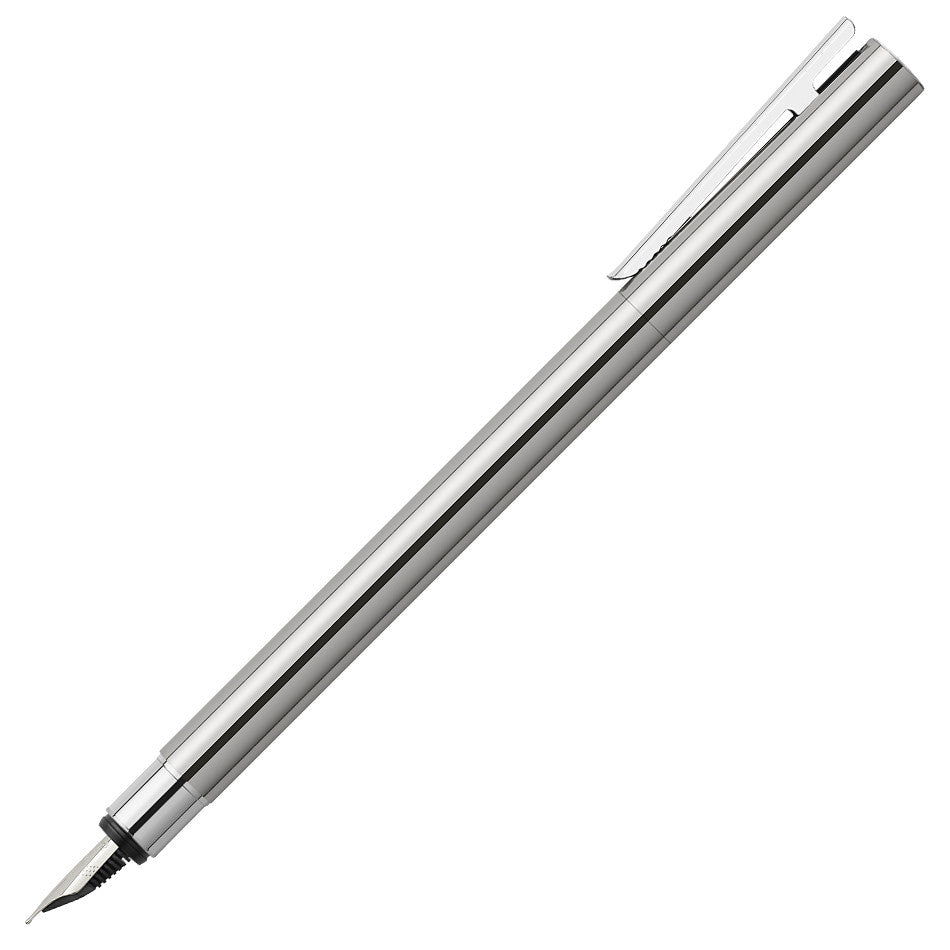 Faber-Castell Neo Slim Fountain Pen Stainless Steel by Faber-Castell at Cult Pens