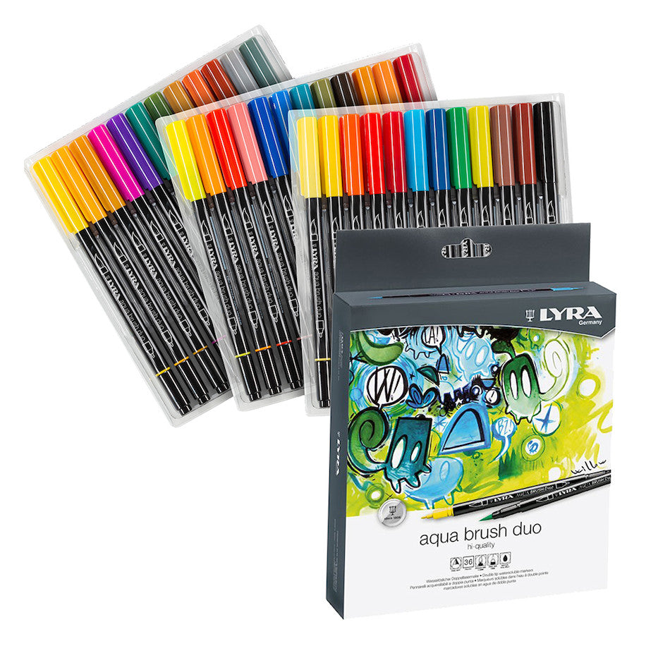 LYRA Aqua Brush Duo Pen Set of 36 by LYRA at Cult Pens