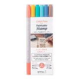 Midori Colour Pens for Paintable Stamp Set of 6 by Midori at Cult Pens