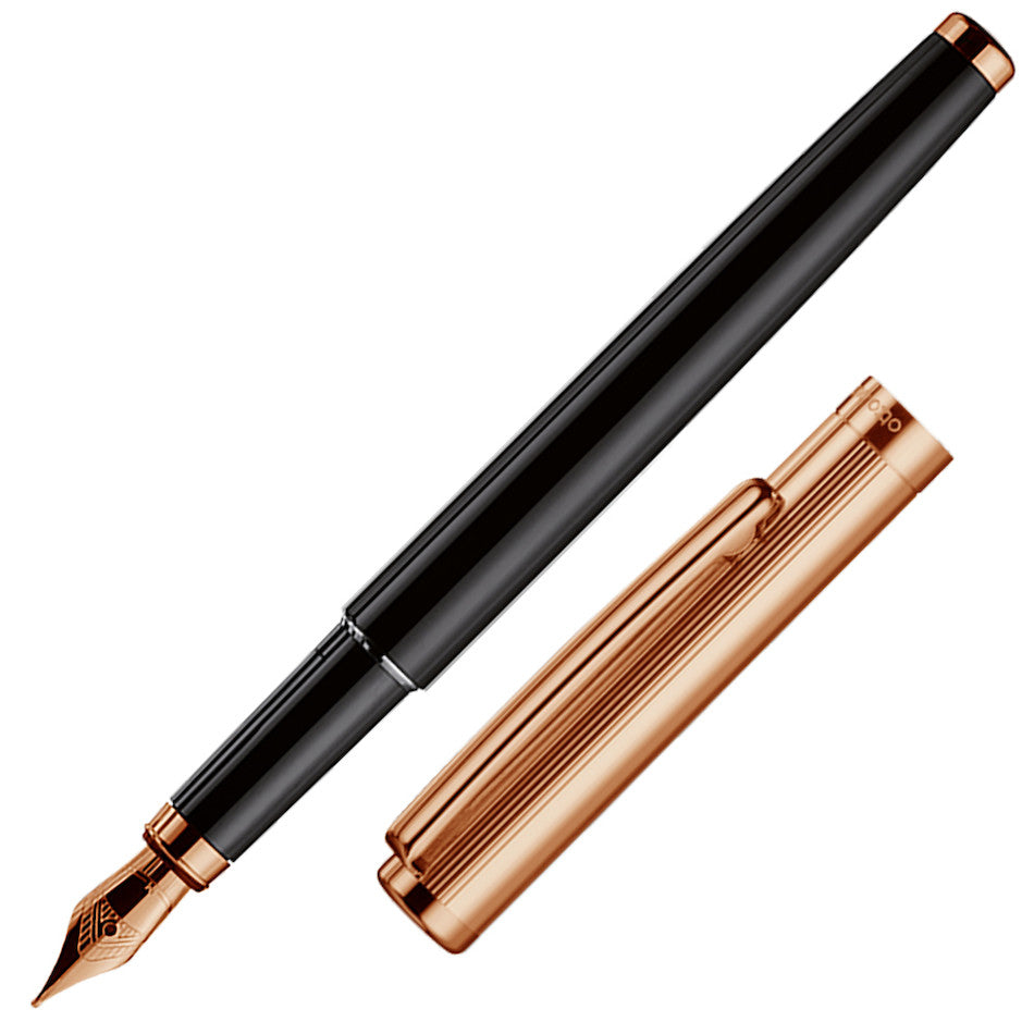 Otto Hutt Design 01 Fountain Pen Black/Rose Gold by Otto Hutt at Cult Pens