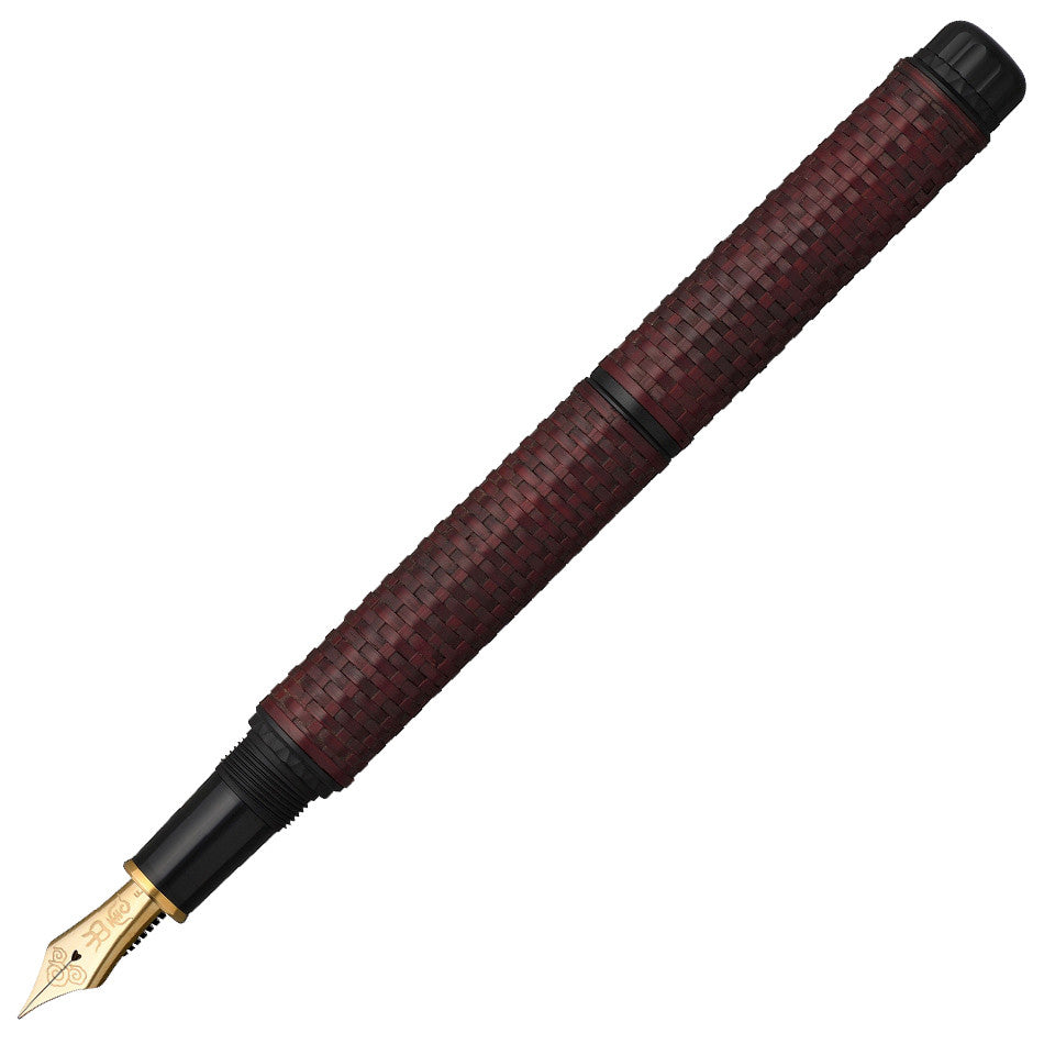 Platinum Izumo Bamboo Gozame Weave Fountain Pen Benikabairo by Platinum at Cult Pens
