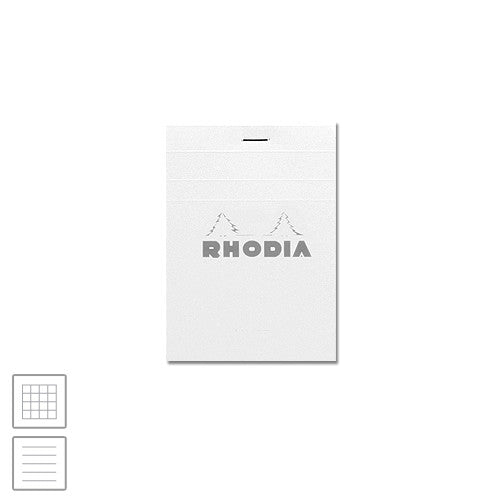 Rhodia Ice White Head-Stapled Notepad No.12 85 x 120 by Rhodia at Cult Pens