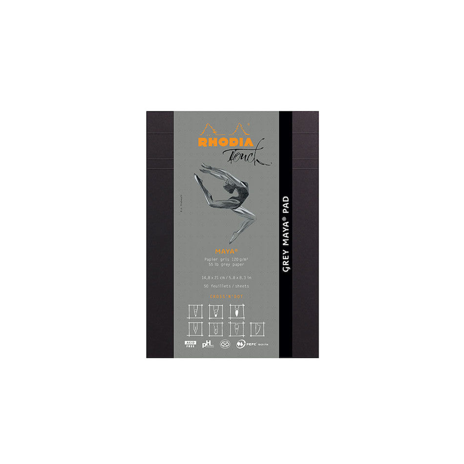 Rhodia Touch Maya Pad Grey A5 Cross 'N' Dot by Rhodia at Cult Pens