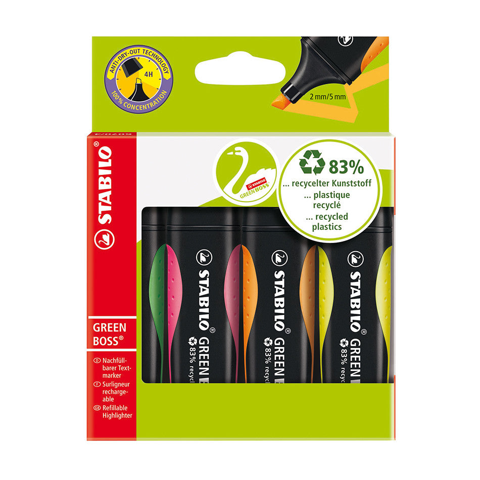 STABILO GREEN BOSS Highlighter Set of 4 by STABILO at Cult Pens