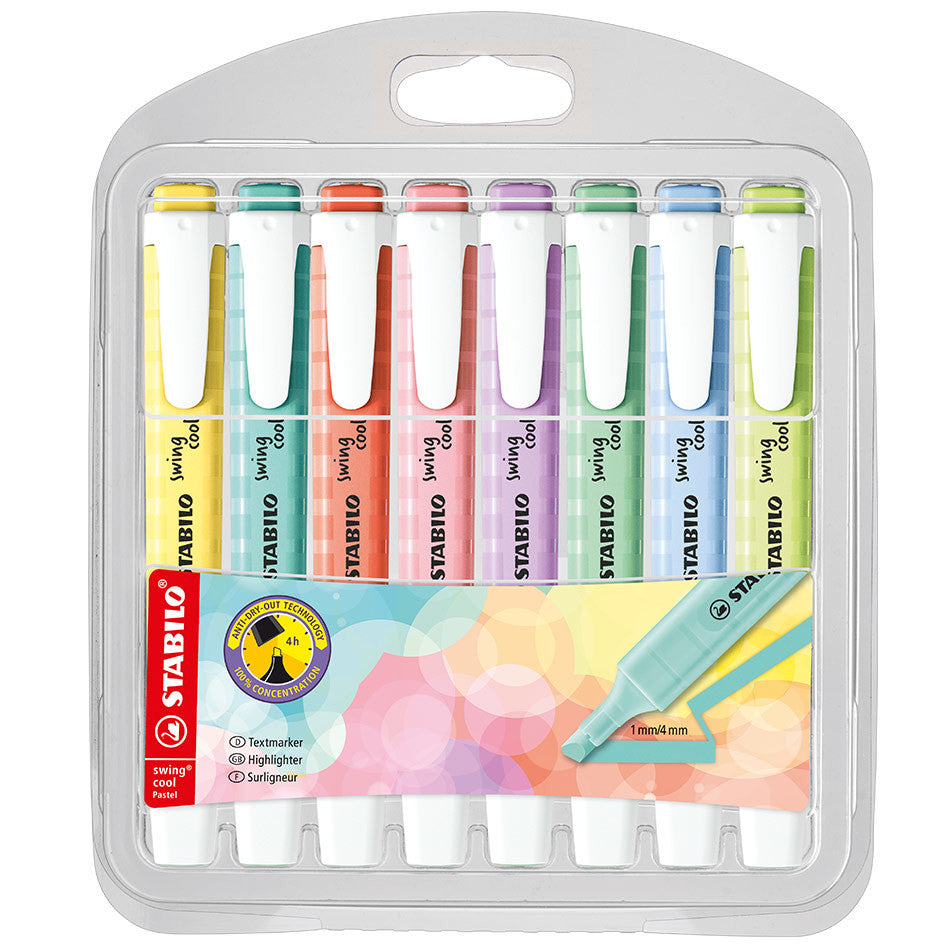 STABILO Swing Cool Pastel Edition Highlighter Wallet of 8 by STABILO at Cult Pens