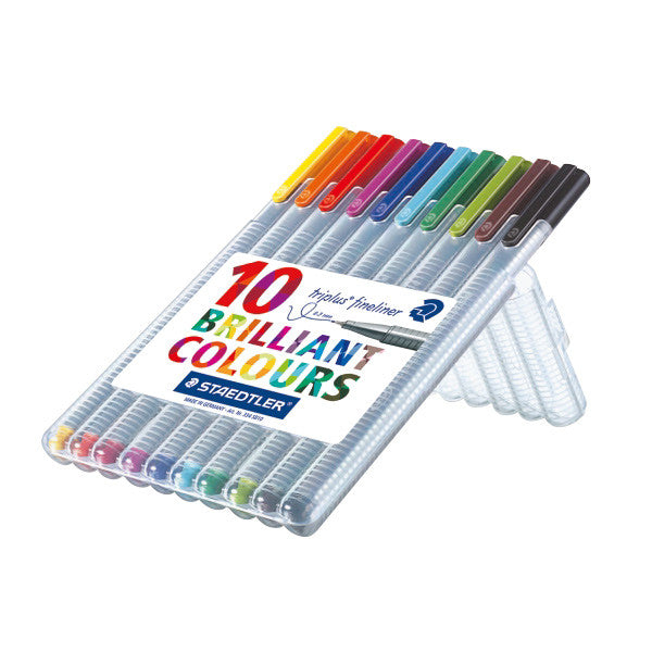 Staedtler Triplus Fineliner Pen Assorted Box of 10 334SB10 by Staedtler at Cult Pens