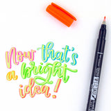Tombow Fudenosuke Neon Colour Brush Pen Assorted Set of 6 by Tombow at Cult Pens